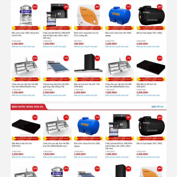 Theme wordpress bán bồn nước