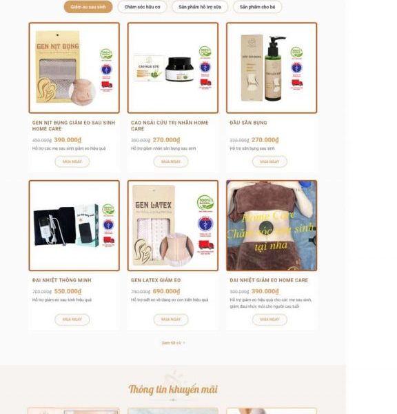 Theme wordpress dịch vụ chăm sóc mẹ và bé