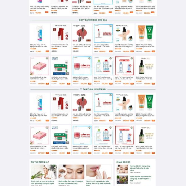 Theme wordpress tạp hóa ,mỹ phẩm 3