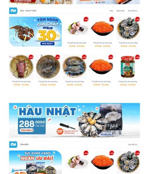 Theme Wordpress hải sản 2