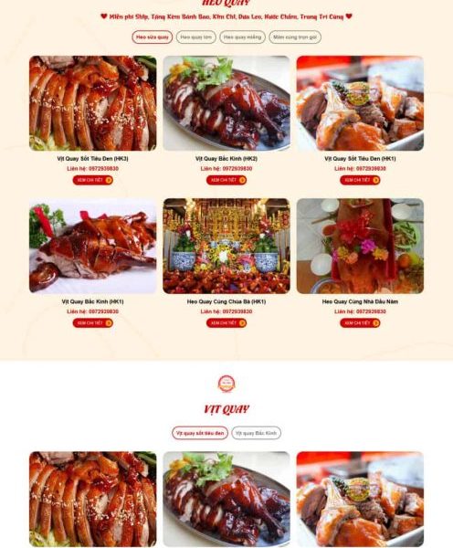 Theme wordpress bán heo quay