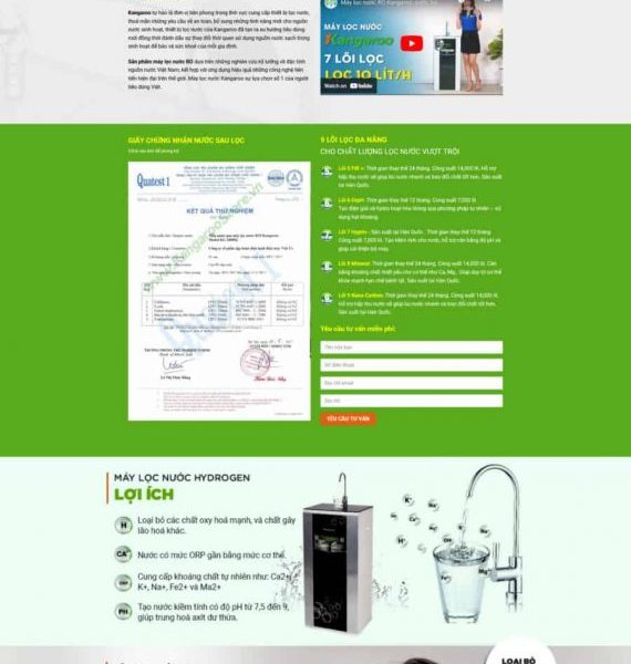 Theme wordpress máy lọc nước KANGAROO hidrogen