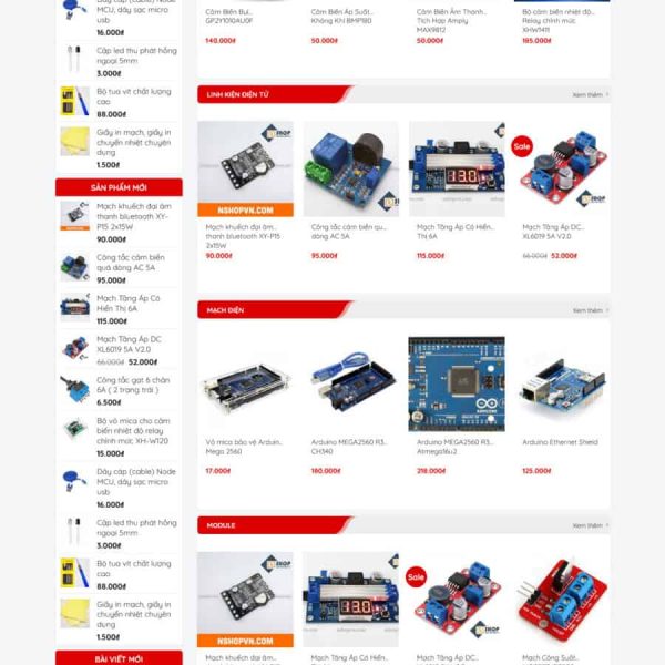 Theme wordpress bán linh kiện điện tử