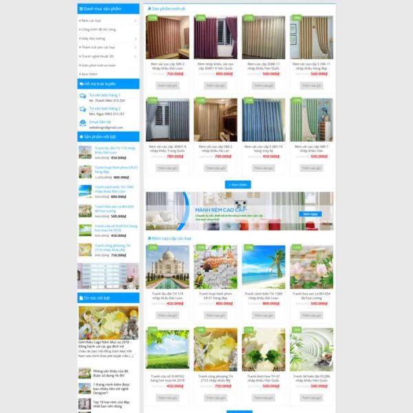 Theme wordpress bán mành rèm đẹp