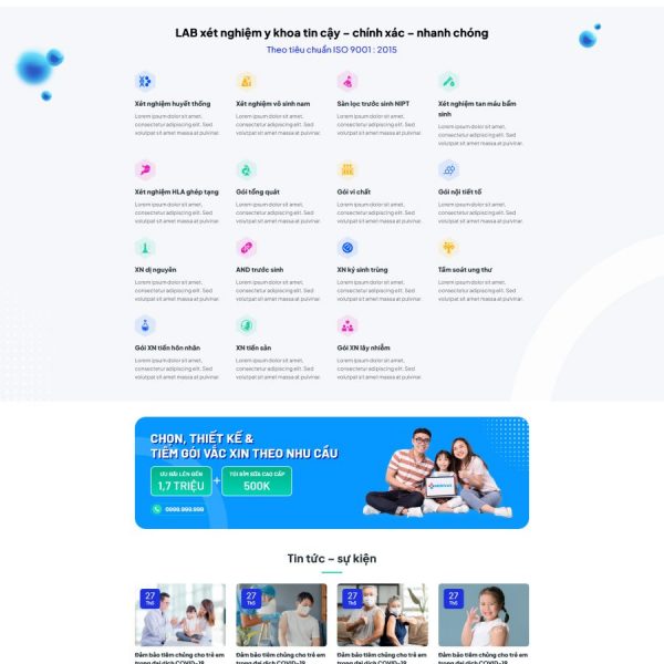 Theme wordpress phòng khám xét nghiệm dịch vụ