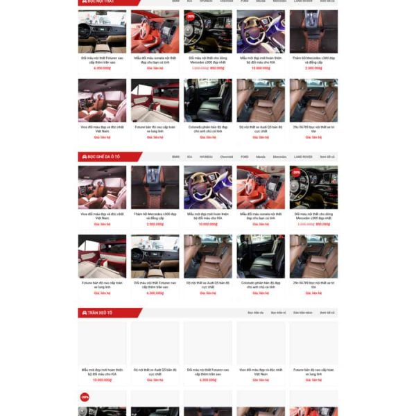 Theme wordpress bán phụ kiện oto 2