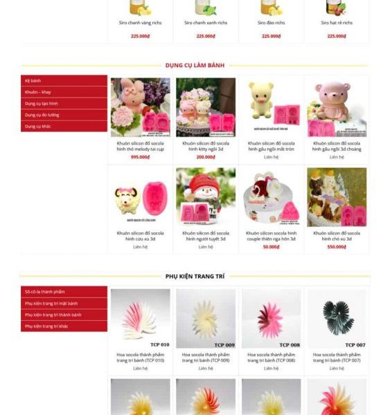 Theme wordpress nguyên liệu pha chế