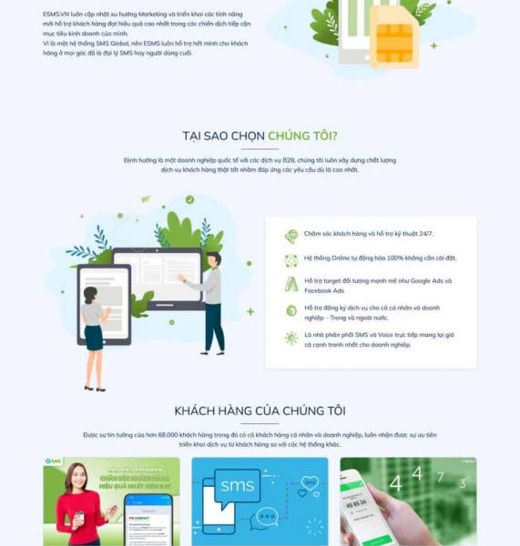 Theme wordpress dịch vụ sms