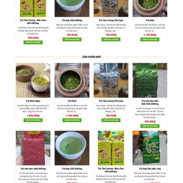 Theme wordpress bán trà xanh 3