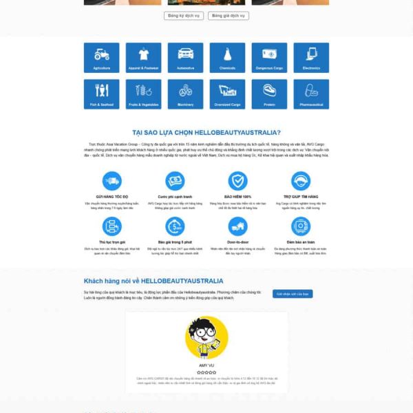 Theme wordpress dịch vụ vận chuyển úc