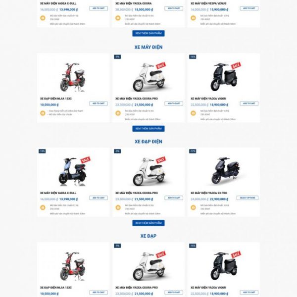 Theme wordpress bán xe điện 1